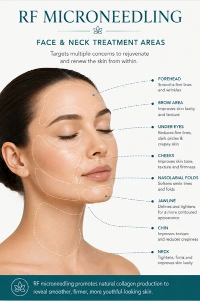 Image of where you can have RF Micorneedling Skin tightening Port Glasgow on the face